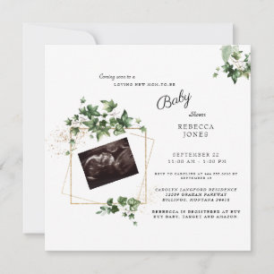 Invitation Ultrasound Bientôt Baby shower Carré