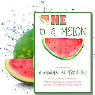 Invitation Un à Melon Tutti Frutti Premier Anniversaire