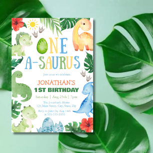 Invitation Un A-Saurus Dino 1er Anniversaire