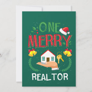 Invitation Un agent immobilier joyeux biens immobiliers Noël 