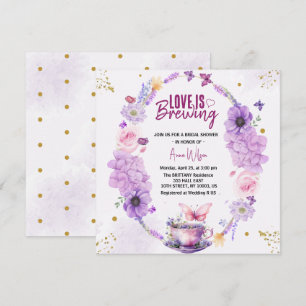 Invitation Un amour chic se prépare douche de mariée lilas la