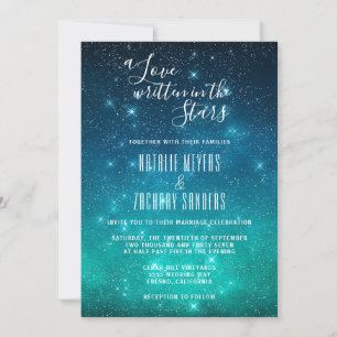 Invitation Un amour écrit dans les étoiles Mariage céleste
