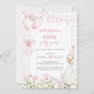 Invitation Un anniversaire de première année aquarelle rose d