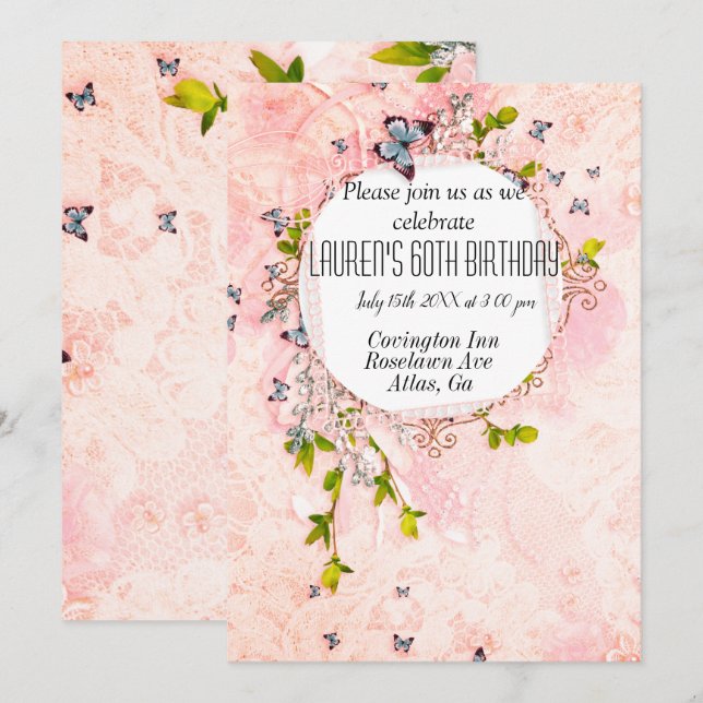 Invitation Un anniversaire féroce et enchanteur (Devant / Derrière)