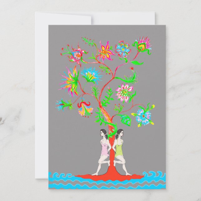 Invitation Un arbre de vie et des femmes (Devant)