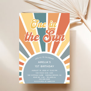 Invitation Un Au Soleil 1Er Anniversaire Rainbow Party