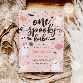 Invitation Un Babe mignonne Éffrayant Halloween Ghost 1er ann