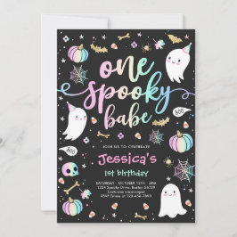Invitation Un Babe mignonne Éffrayant Halloween Ghost 1er ann