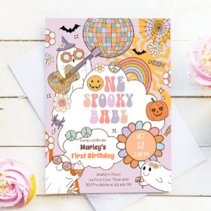 Invitation Un Babe Retro Éffrayant Halloween Premier annivers