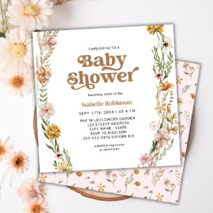 Invitation Un Baby shower À Thème Boho Un Peu Fleur sauvage