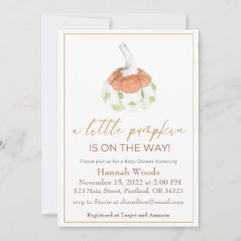 Invitation Un Baby shower Automne Un Peu Citrouille