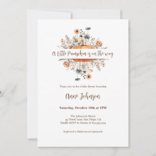Invitation Un Baby shower Automne Un Peu Citrouille   Neutre 