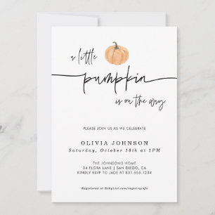 Invitation Un Baby shower Automne Un Peu Citrouille   Neutre 