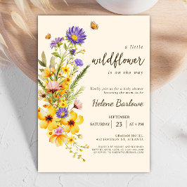 Invitation Un Baby shower Boho Un Peu Fleur sauvage
