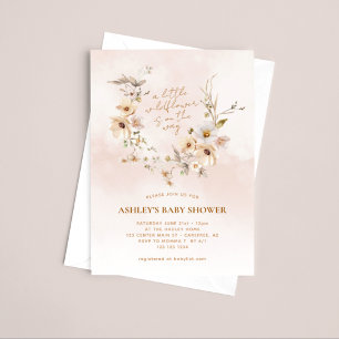 Invitation Un Baby shower Boho Un Peu Fleur sauvage