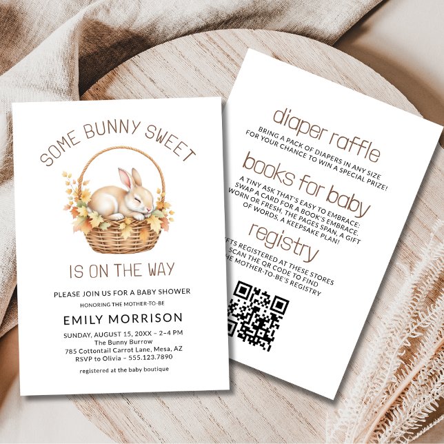 Invitation Un Baby shower d'automne neutre pour un lapin doux (Créateur téléchargé)