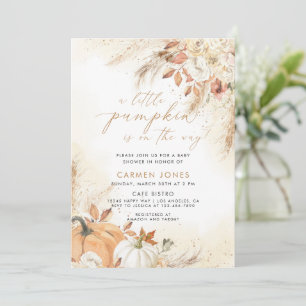 Invitation Un Baby shower D'Automne Un Peu Citrouille Neutre