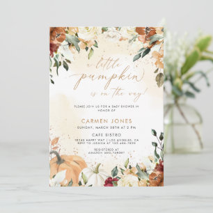 Invitation Un Baby shower D'Automne Un Peu Citrouille Neutre
