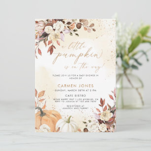 Invitation Un Baby shower D'Automne Un Peu Citrouille Neutre 
