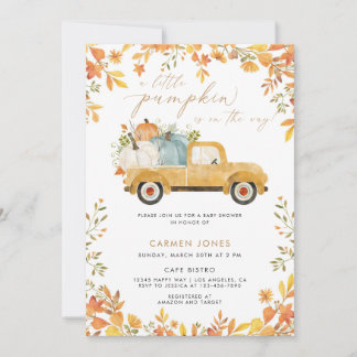 Invitation Un Baby shower D'Automne Un Peu Citrouille Neutre 