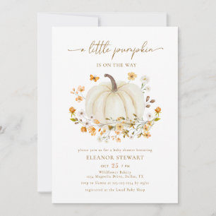 Invitation Un Baby shower D'Automne Un Peu Citrouille Neutre 