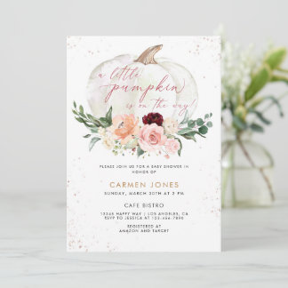 Invitation Un Baby shower D'Automne Un Peu Citrouille Neutre 