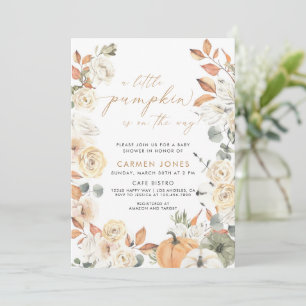 Invitation Un Baby shower D'Automne Un Peu Citrouille Neutre 