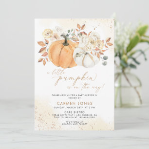 Invitation Un Baby shower D'Automne Un Peu Citrouille Neutre 