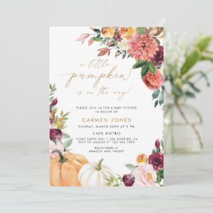 Invitation Un Baby shower D'Automne Un Peu Citrouille Neutre