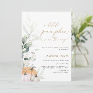Invitation Un Baby shower D'Automne Un Peu Citrouille Neutre 