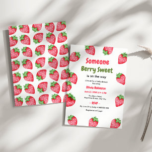 Invitation Un Baby shower de fraise doux Berry