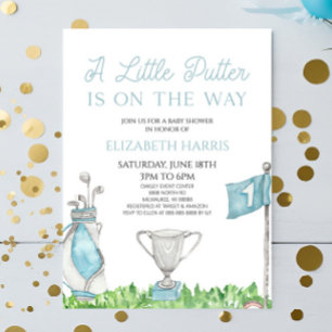 Invitation Un Baby shower De Golf Un Peu Bleu