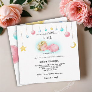 Invitation Un Baby shower de petite fille doux