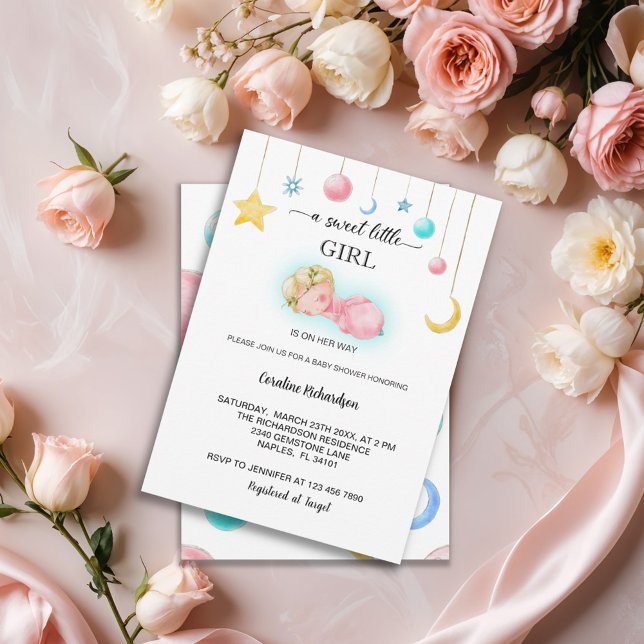 Invitation Un Baby shower de petite fille doux (Créateur téléchargé)