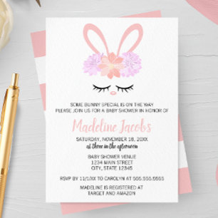 Invitation Un Baby shower de printemps Bunny