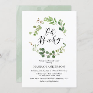 Invitation Un Baby shower de verdure Un script moderne