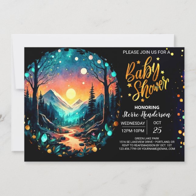 Invitation Un Baby shower enchanté dans les bois (Devant)