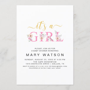Invitation Un Baby shower féminin à la fois élégant et modern