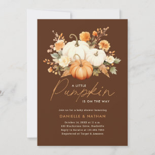 Invitation Un Baby shower Floral De Chute Un Peu Citrouille