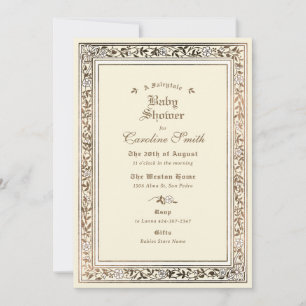 Invitation Un Baby shower jaune pâle à conte équitable