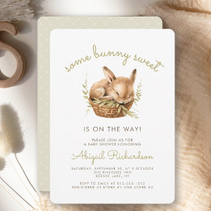 Invitation Un Baby shower Neutre Sucré De Lapin