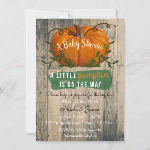 Invitation Un Baby shower Rustique Un Peu Citrouille Invitati