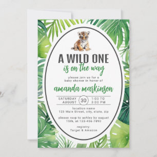 Invitation Un Baby shower Safari de tigre sauvage