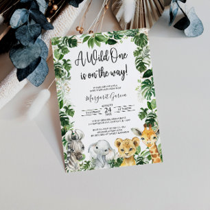 Invitation Un Baby shower sauvage de Safari Jungle Animaux