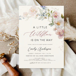 Invitation Un Baby shower Un Peu Fleur sauvage Élégant Floral