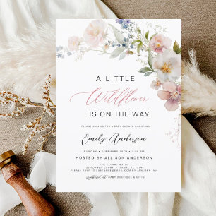 Invitation Un Baby shower Un Peu Fleur sauvage Élégant Floral