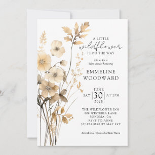 Invitation Un Baby shower Un Peu Fleur sauvage Et Neutre Pour