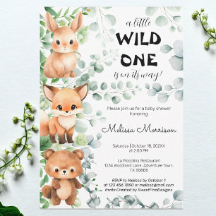 Invitation Un Baby shower Un Peu Sauvage Animaux Eucalyptus