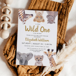 Invitation Un Baby shower Un Peu Sauvage Un Safari Bébé Anima
