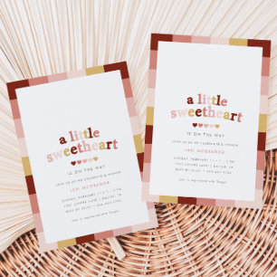 Invitation Un Baby shower Vintage Valentines un peu amoureux